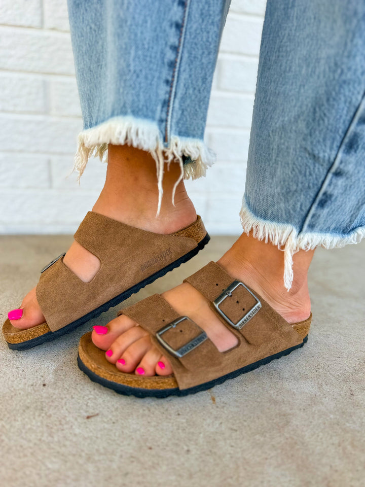 Birkenstock Arizona Suede Leather Sandal - Dark Tea