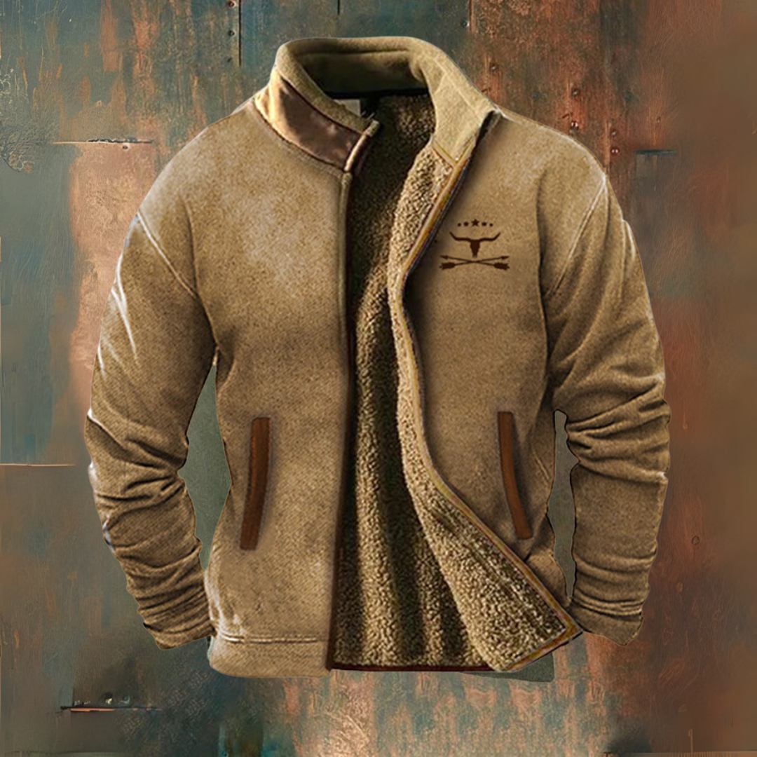 Eric | Giacca in Fleece con Zip Frontale Color Cammello