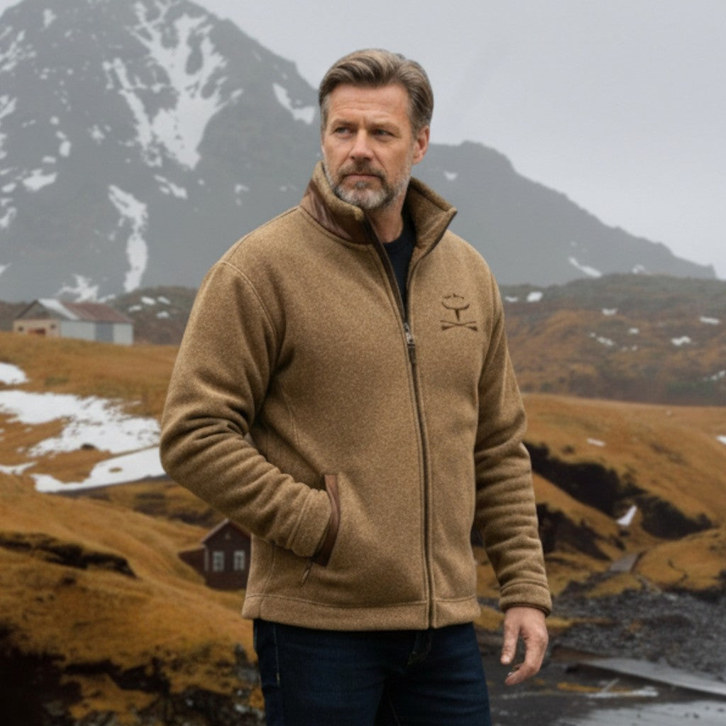 Eric | Giacca in Fleece con Zip Frontale Color Cammello