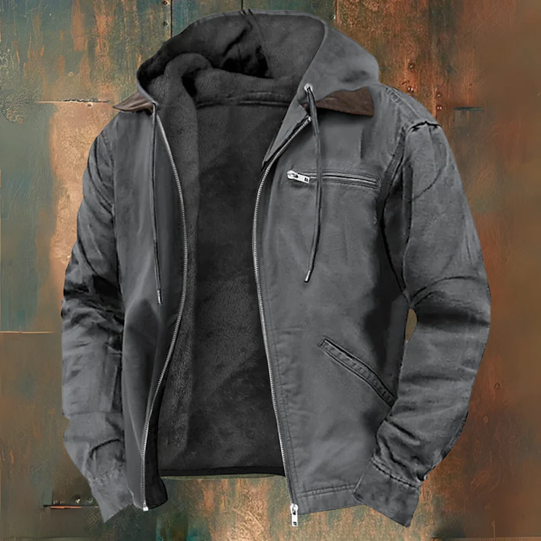 George | Giacca a zip con cappuccio marrone