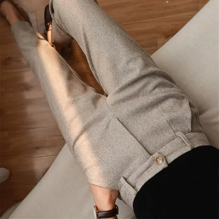 Pantaloni casual a spina di pesce