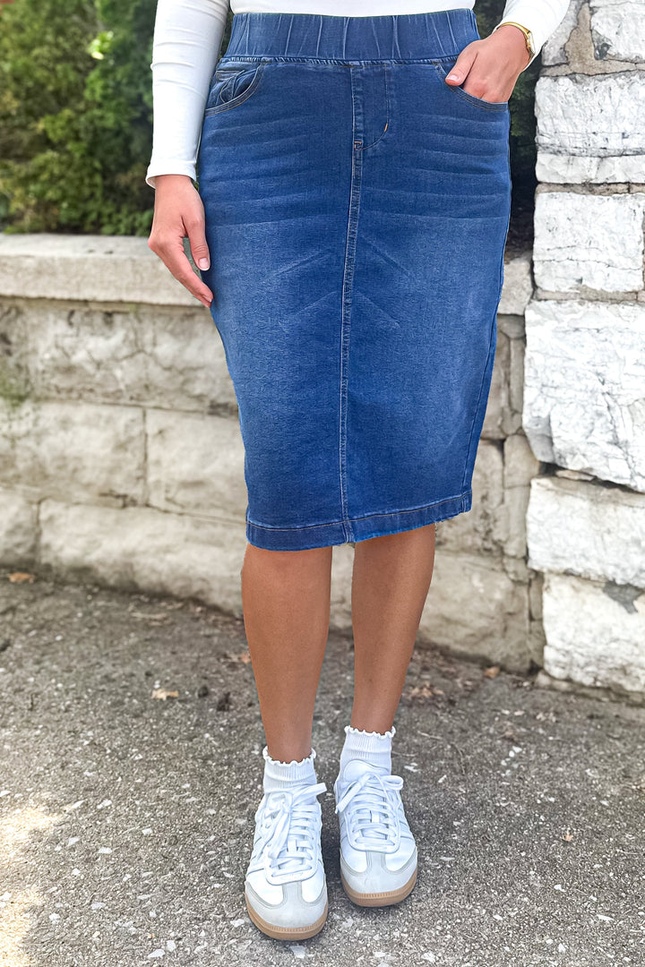 Jeans classici con vita regolare (indaco)