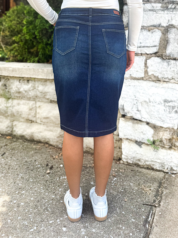 Gonna in jeans Ella (blu indaco scuro)