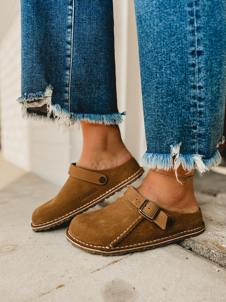Birkenstock Lutry Zoccolo in camoscio premium - Visone
