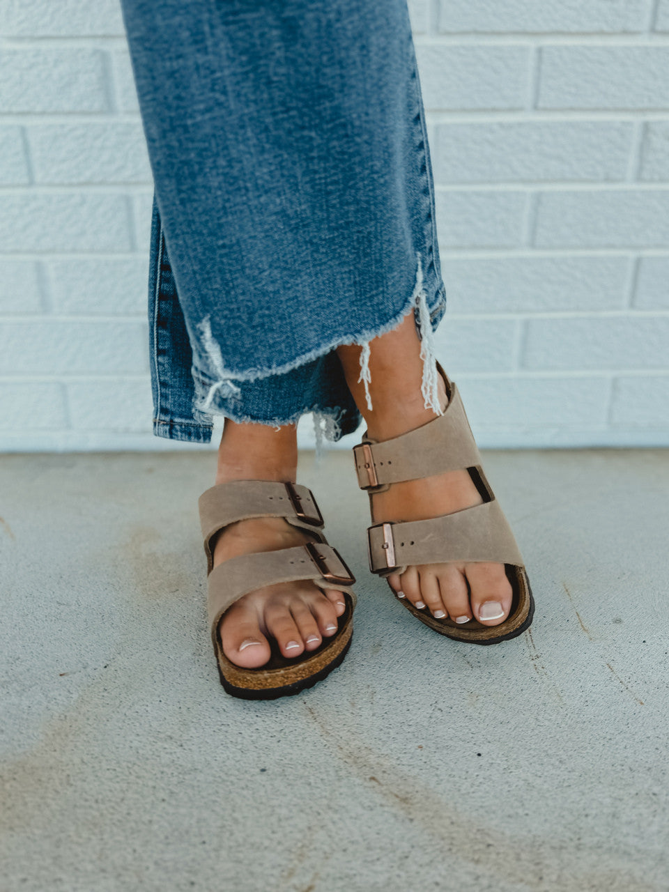 Sandalo Birkenstock Arizona in pelle oliata - Tabacco marrone