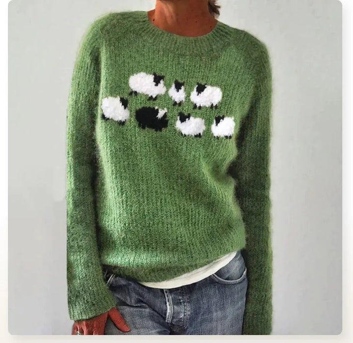 Maglione autunnale retrò lavorato a maglia