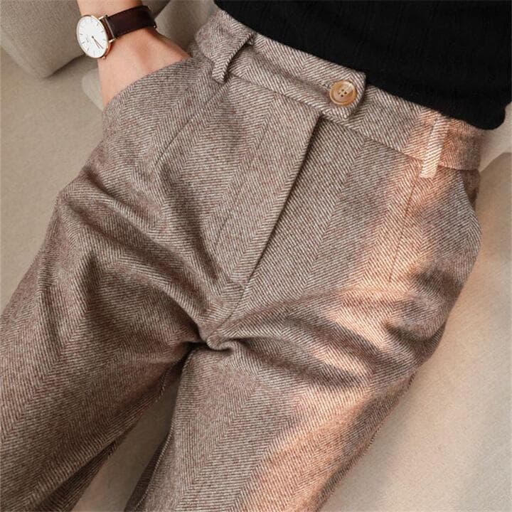 Pantaloni casual a spina di pesce