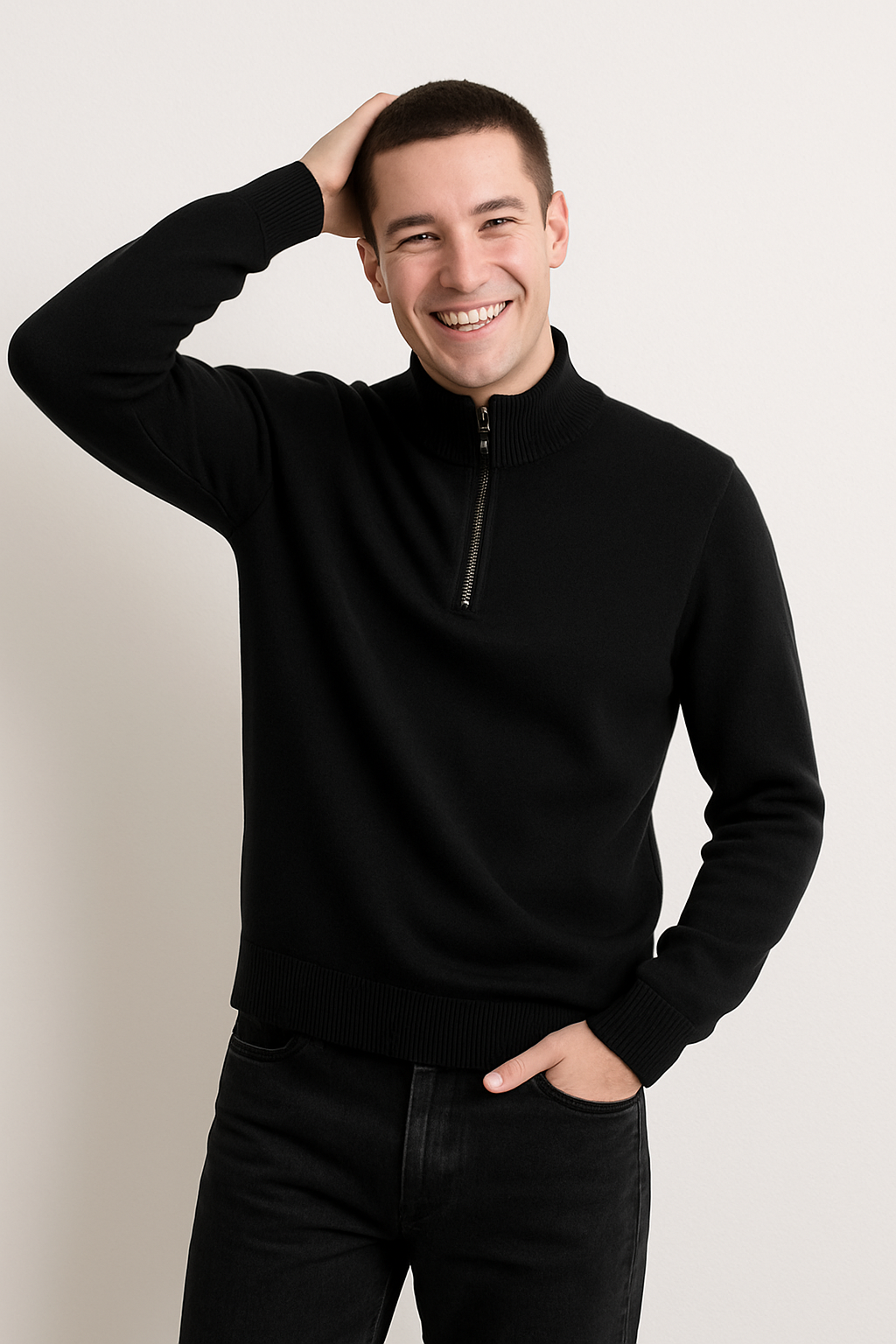 Marcus - Maglione con mezza zip