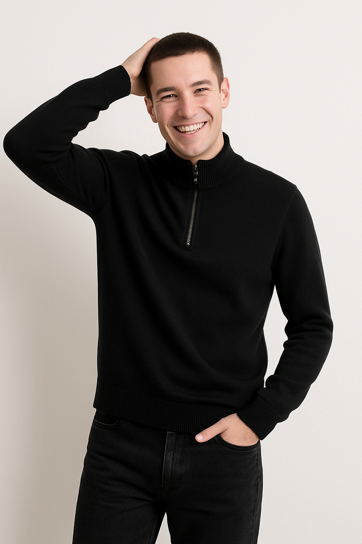 Marcus - Maglione con mezza zip