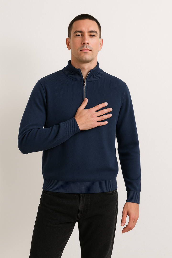 Marcus - Maglione con mezza zip