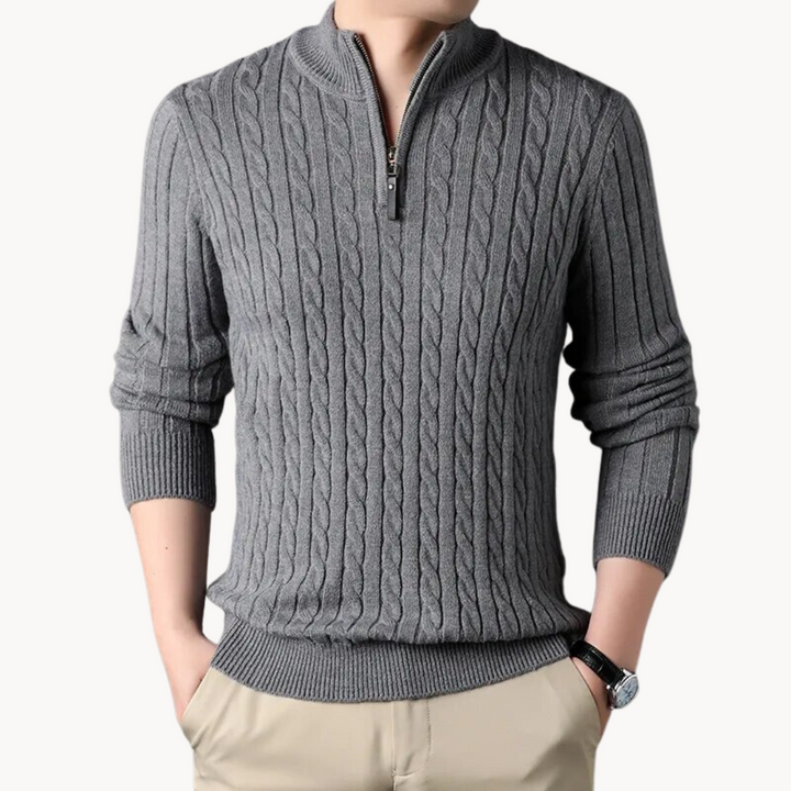 Samuel - Maglione in maglia con zip corta