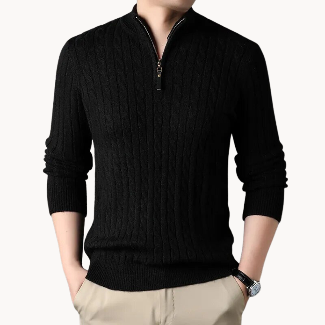 Samuel - Maglione in maglia con zip corta