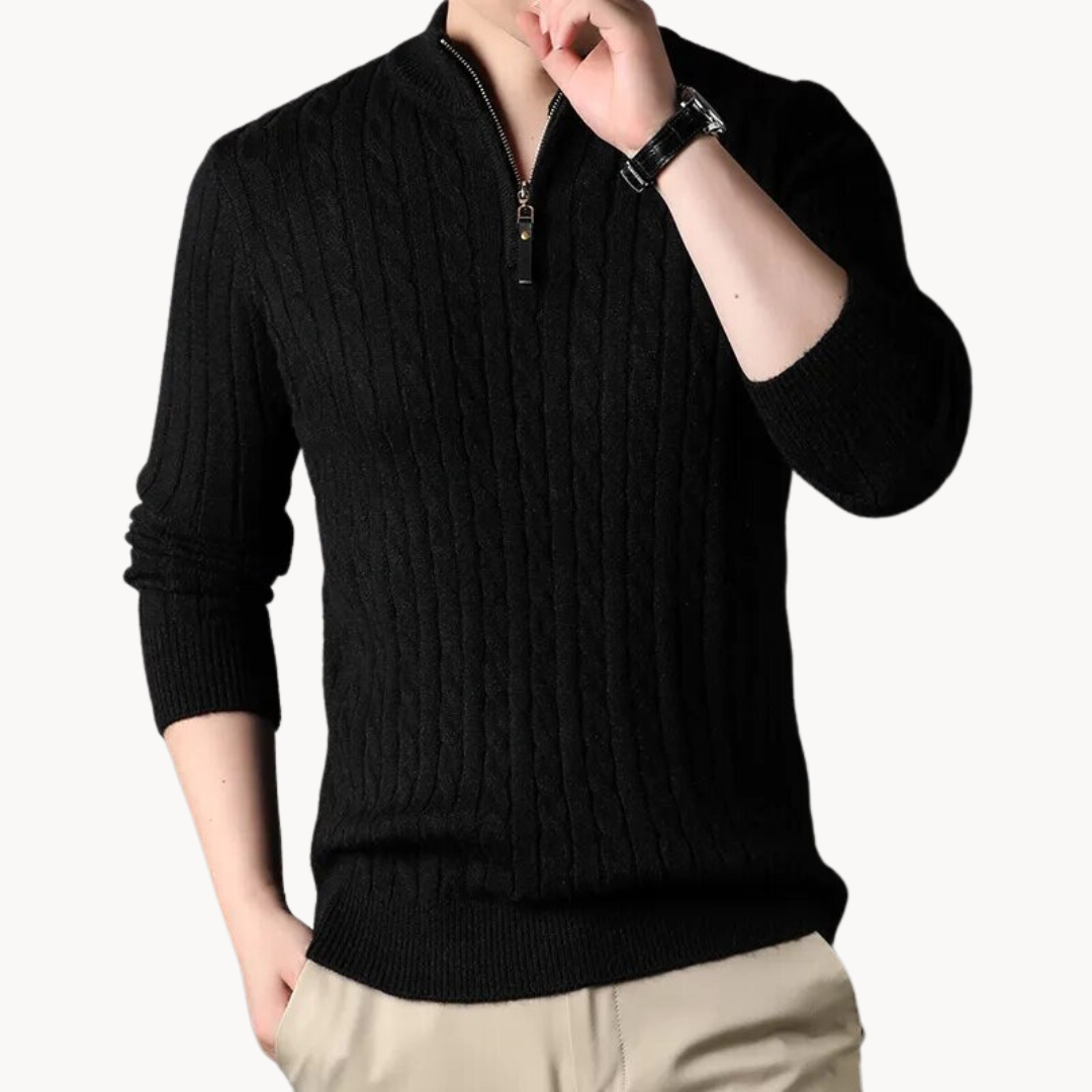 Samuel - Maglione in maglia con zip corta