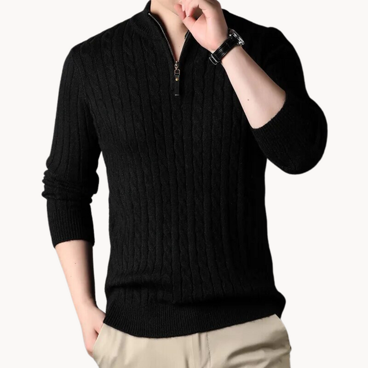 Samuel - Maglione in maglia con zip corta