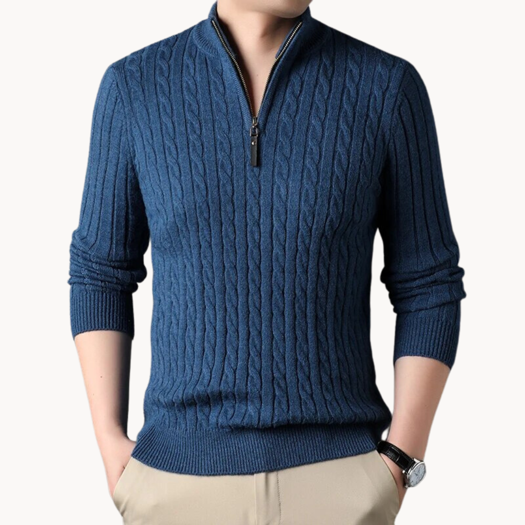 Samuel - Maglione in maglia con zip corta