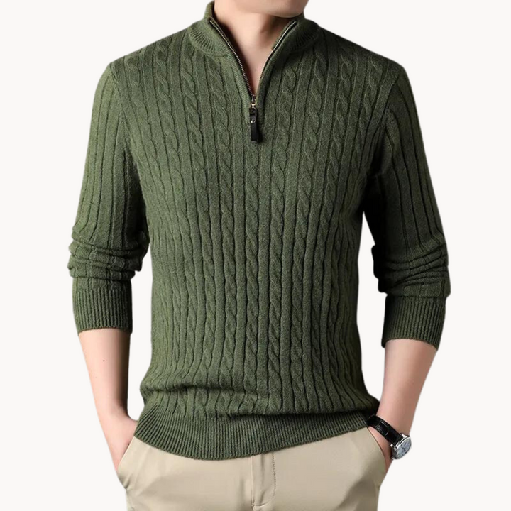 Samuel - Maglione in maglia con zip corta