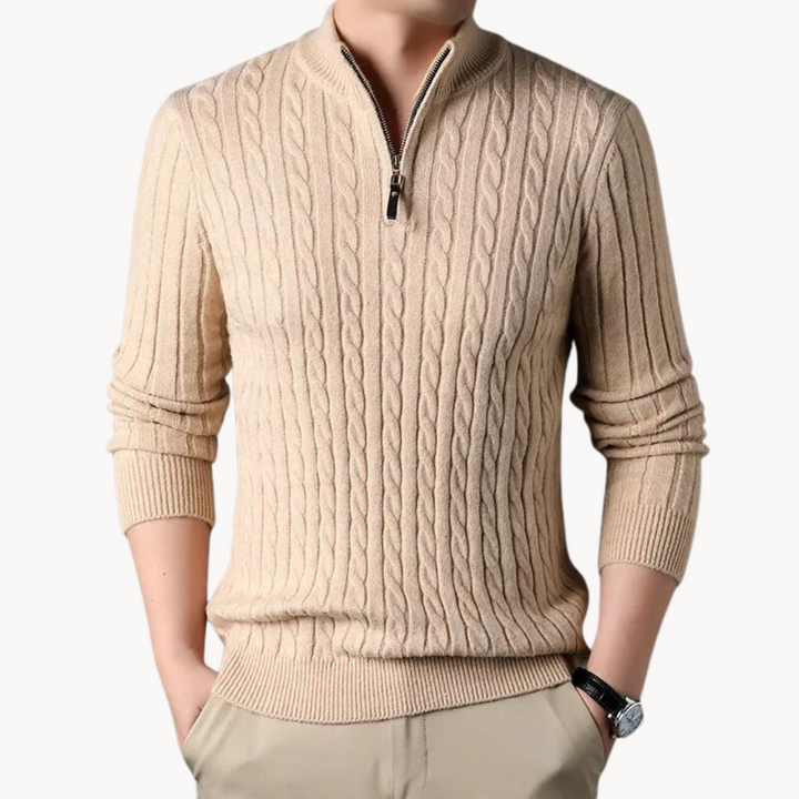 Samuel - Maglione in maglia con zip corta