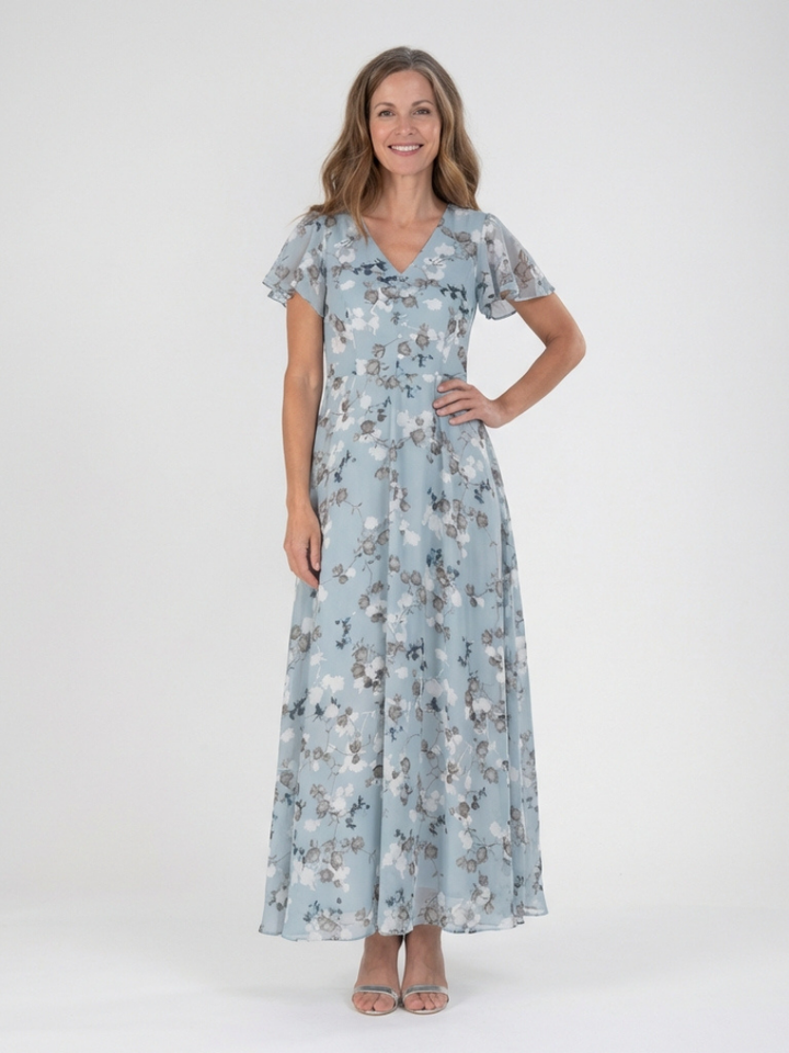 Ismeria | Maxi abito in chiffon floreale