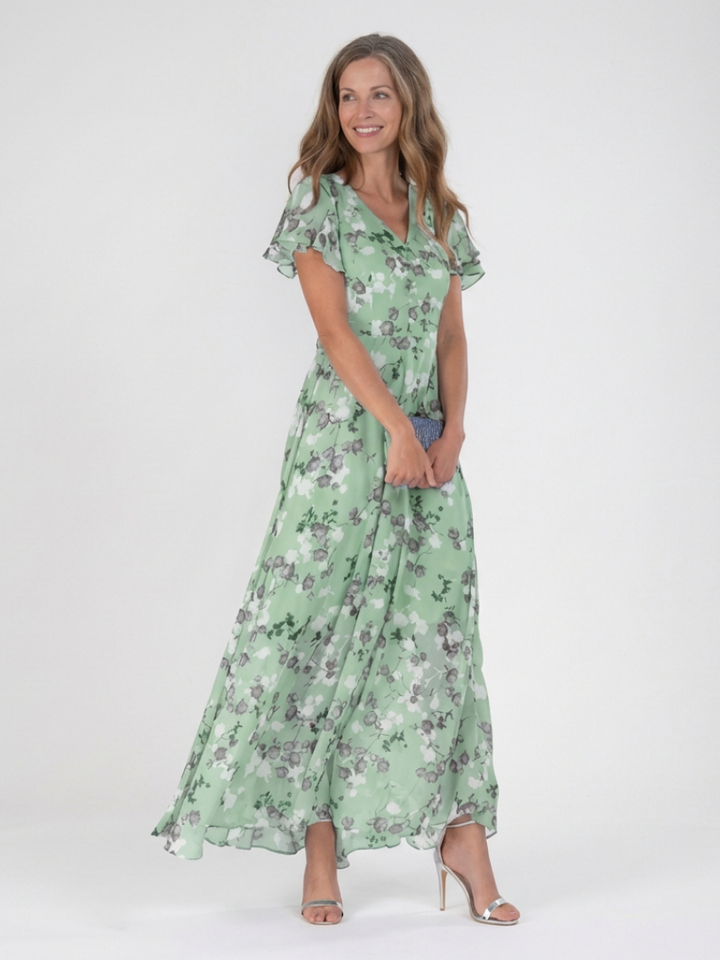 Ismeria | Maxi abito in chiffon floreale