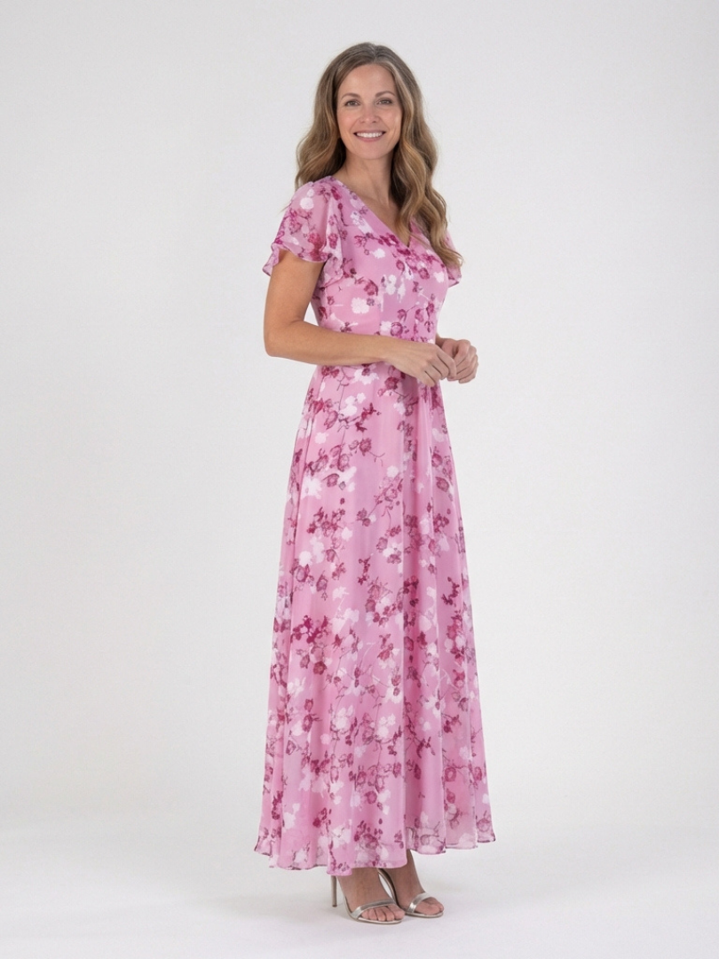 Ismeria | Maxi abito in chiffon floreale