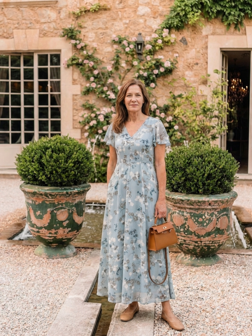 Ismeria | Maxi abito in chiffon floreale