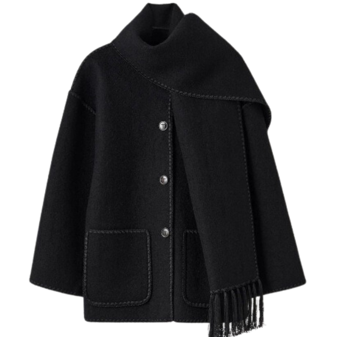 Cappotto esclusivo con accento di sciarpa