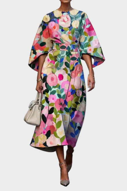 Moxlan - Elegant Floral Dress
