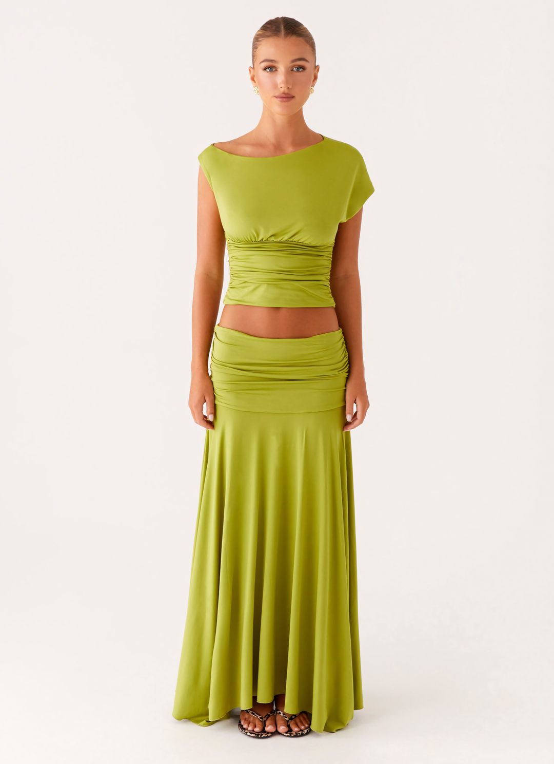 Seraphina – Set maxi in raso con ruches