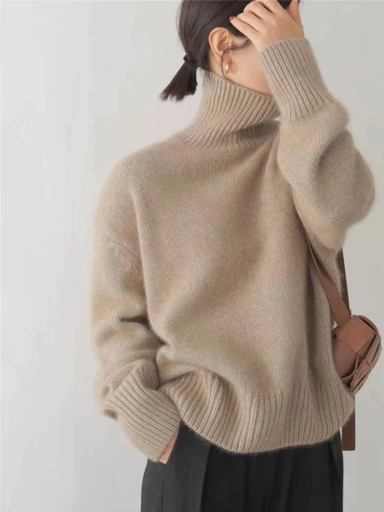 Maglione dolcevita comodo, lavorato a maglia e morbido