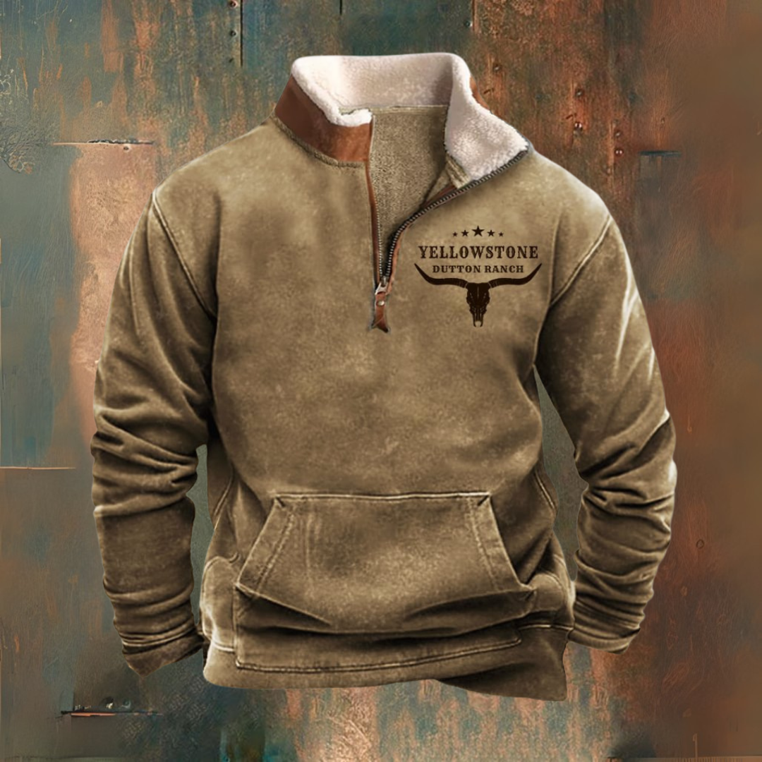Noah | Fleece Marrone con Collo Sherpa e Mezzo Zip