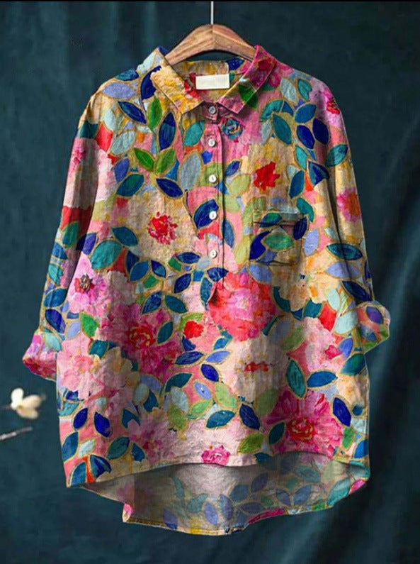 Camicia classica con bottoni a fiori