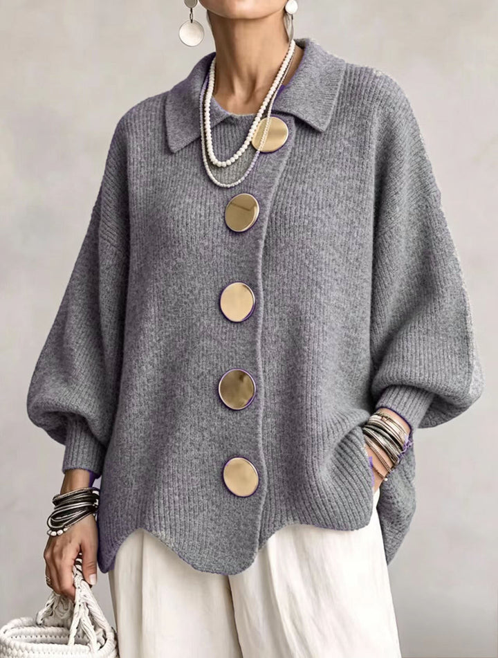 CHARLOTTE | Cardigan Oversized da Donna con Collo a Costine