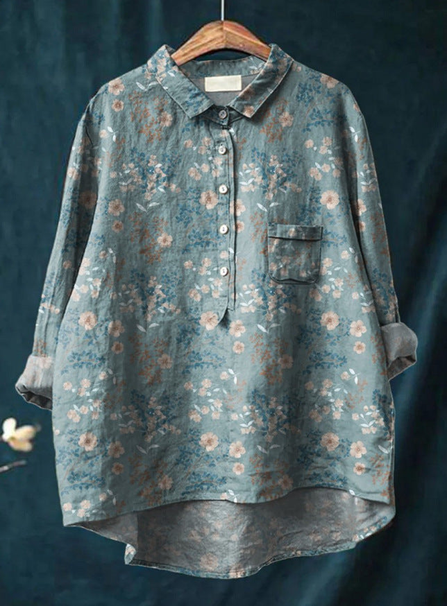Camicia classica con bottoni a fiori