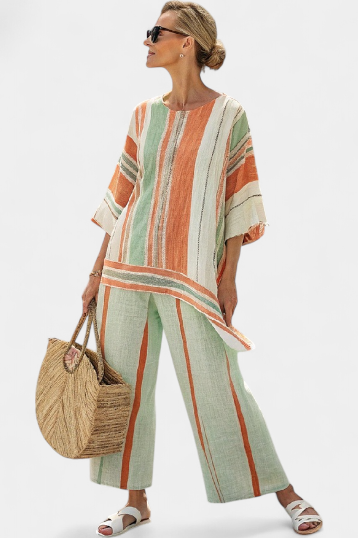 Dalila - Completo a righe in lino