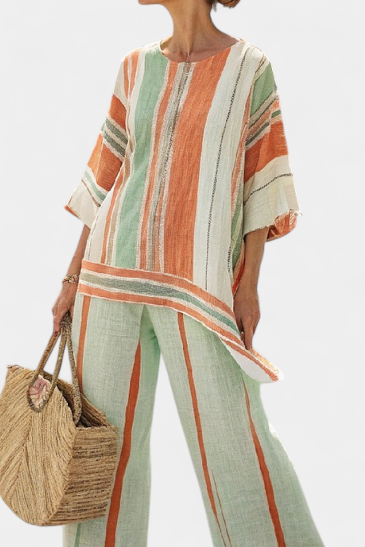 Dalila - Completo a righe in lino