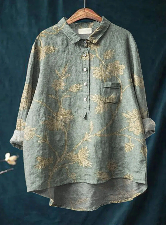 Camicia classica con bottoni a fiori