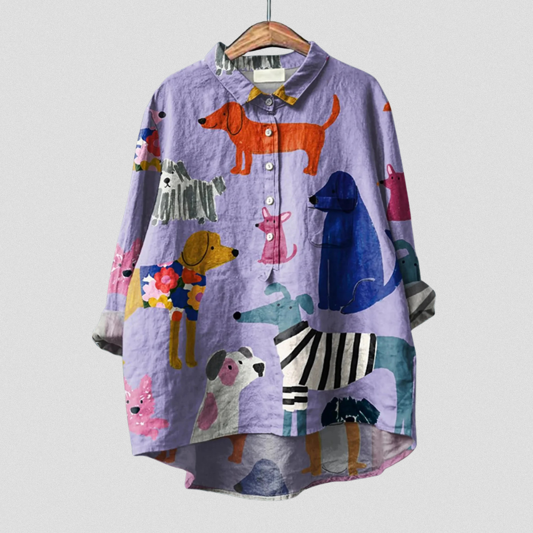 Rosa | T-shirt casual con stampa cane