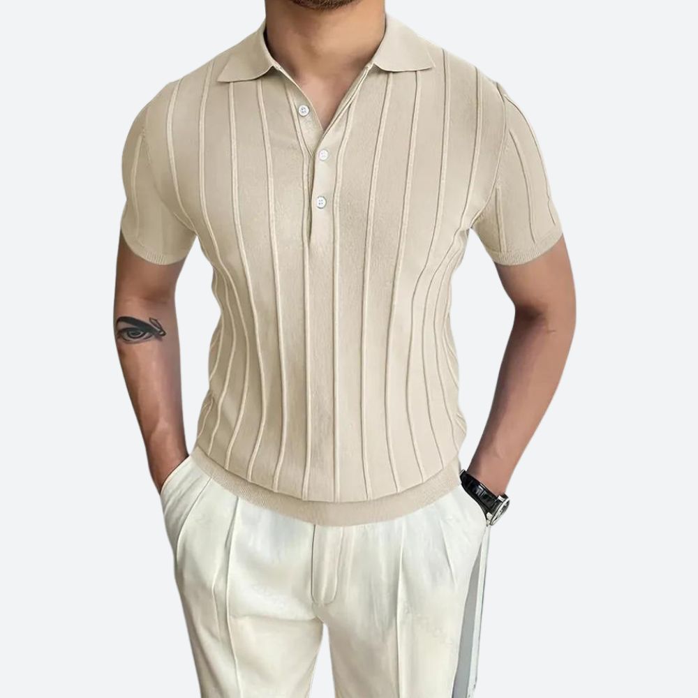 Mason - Polo con scollo a V in tessuto elasticizzato