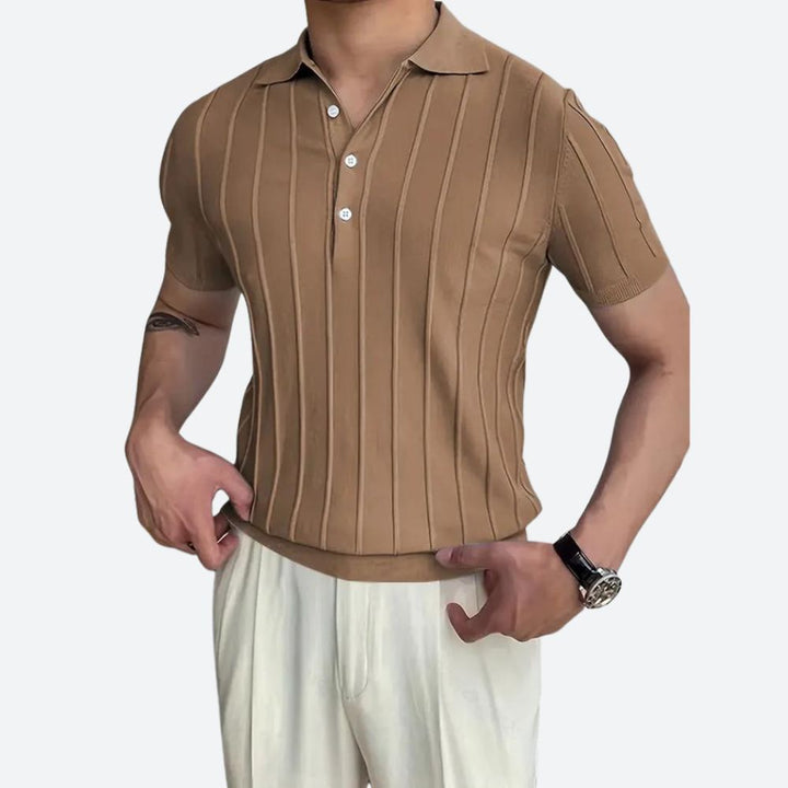 Mason - Polo con scollo a V in tessuto elasticizzato