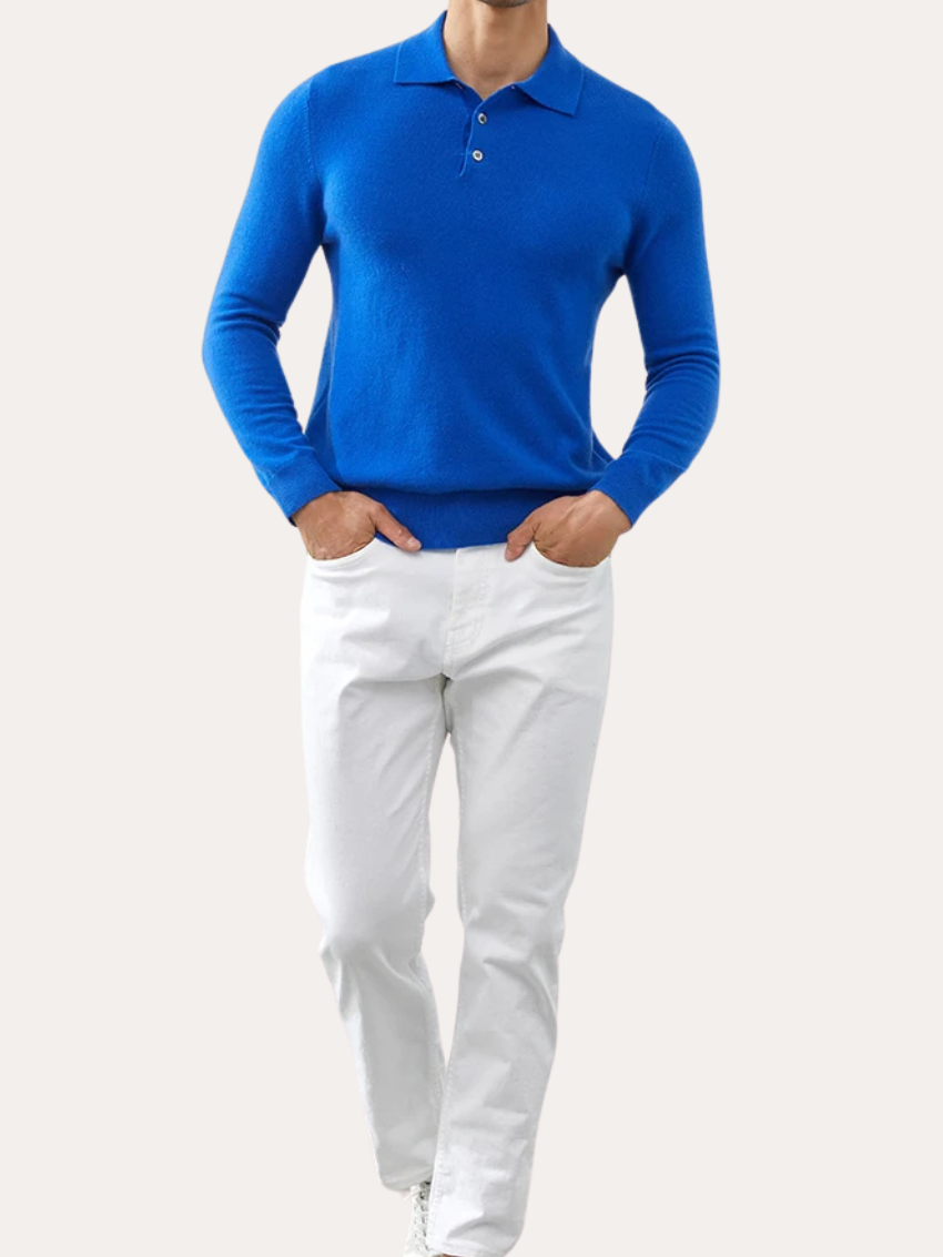 Archer - Maglione con colletto polo in maglia
