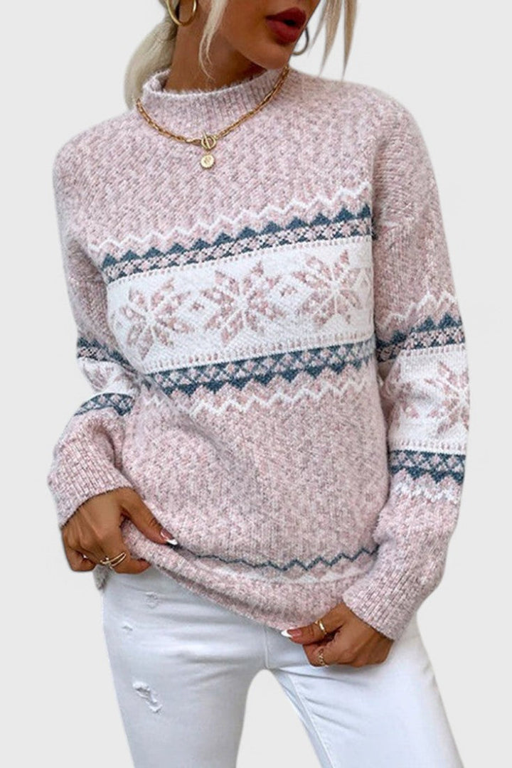 Elegante maglione con fiocchi di neve