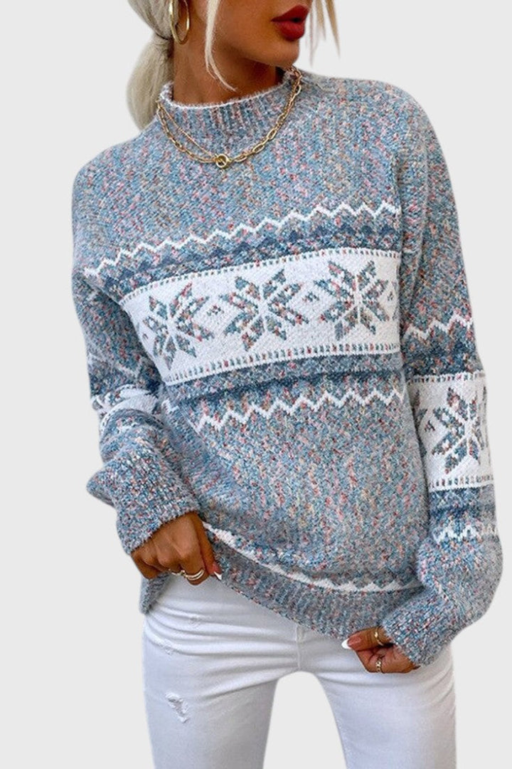 Elegante maglione con fiocchi di neve
