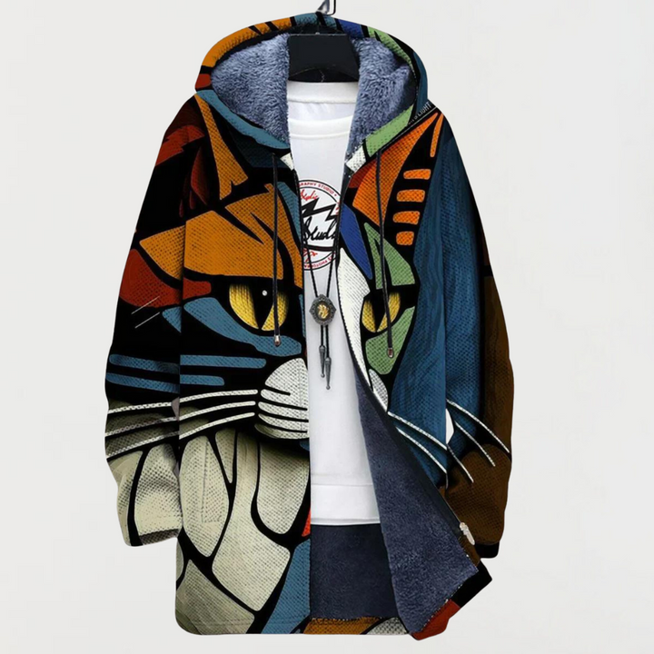 Zoey - Cardigan con stampa muso di gatto