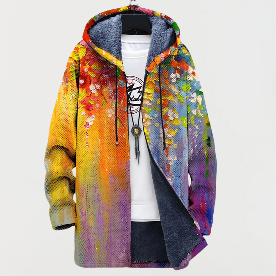 Izzy - Cappotto con arte astratta