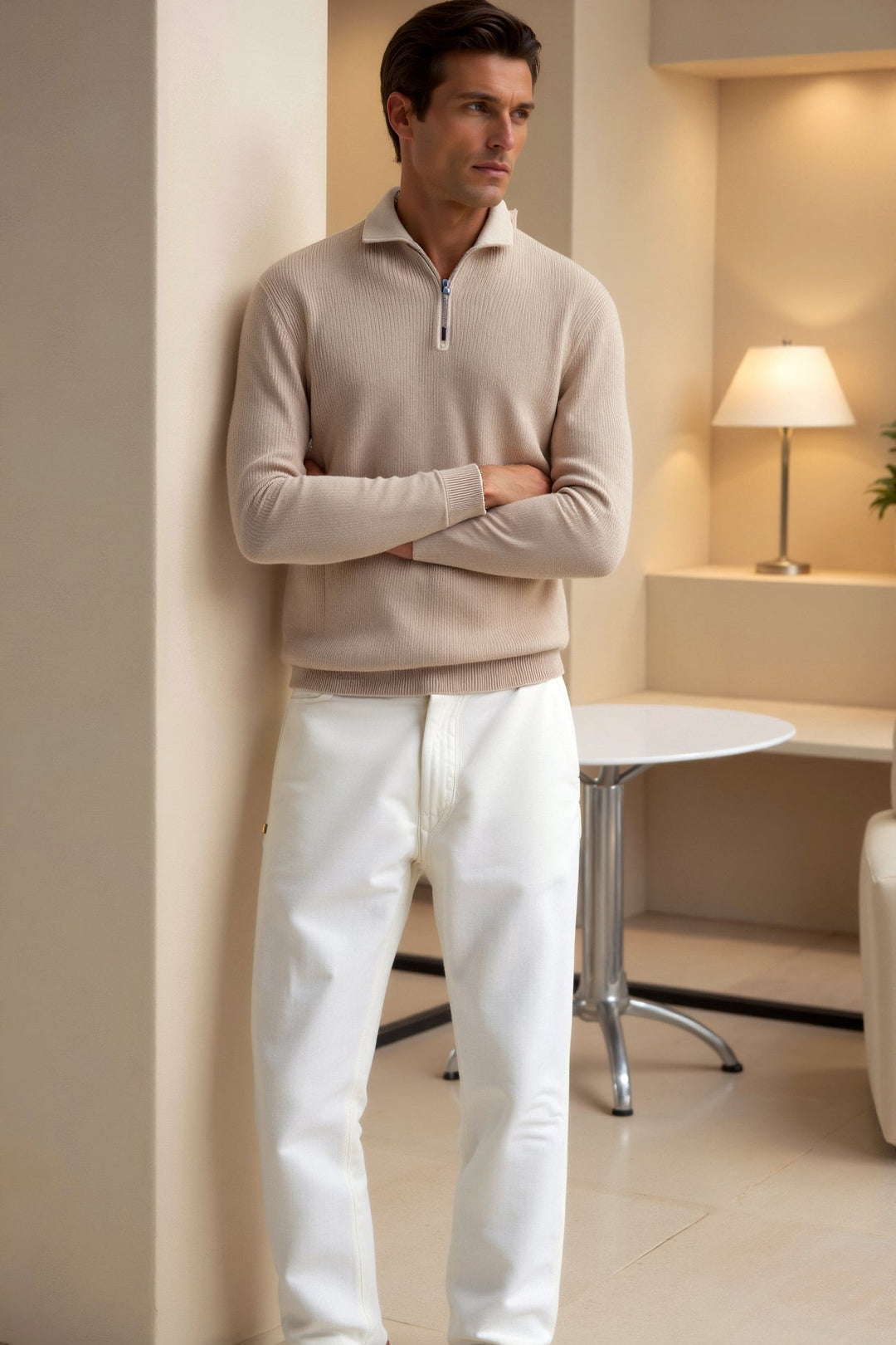 Hamish - Maglione a collo alto con zip