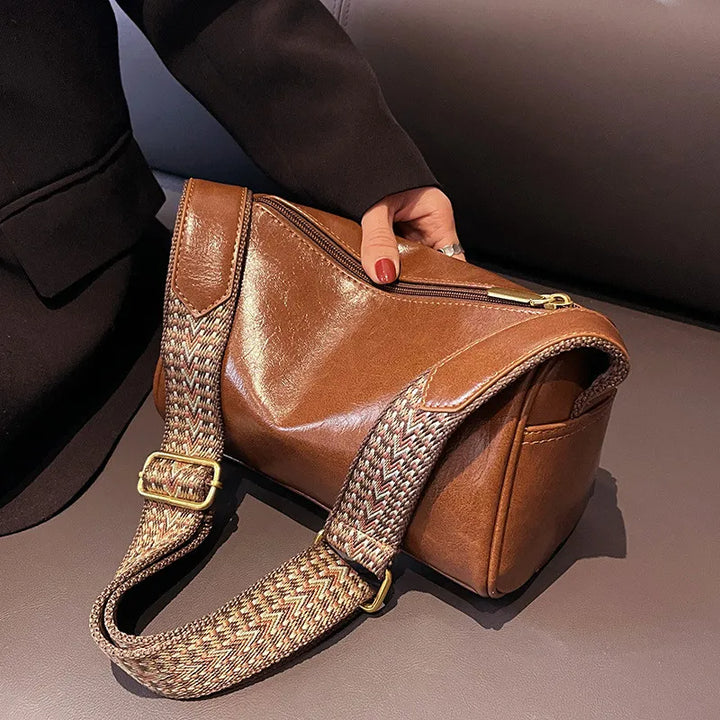 Borsa a tracolla vintage con tracolla intrecciata regolabile