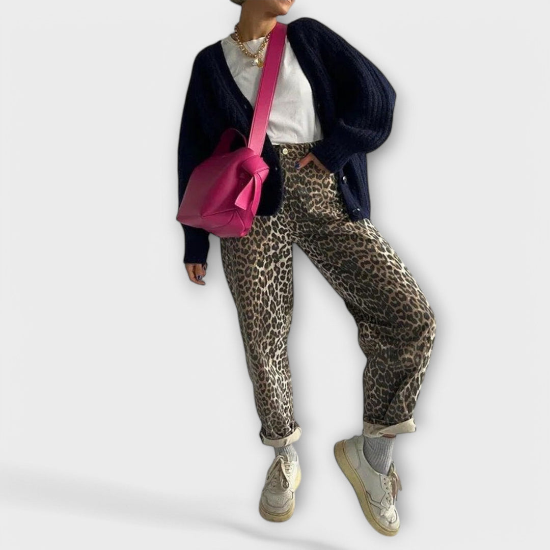 Mia - Jeans leopardati vintage