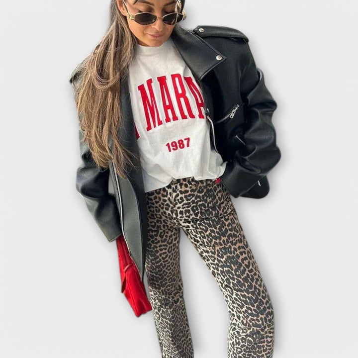 Mia - Jeans leopardati vintage