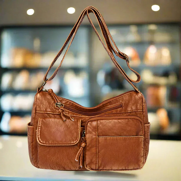 Borsa a tracolla vintage con più scomparti