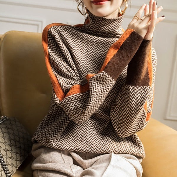 Bianca - Collo Alto Herringbone Luxe